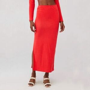 Araminta James Coral Terry Column Skirt Sz L NWT